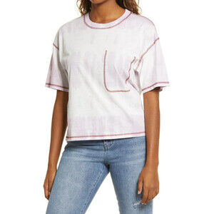 BP. Women's Contrast Stitch T-Shirt In Purple Tie Dye Size XXS relax fit